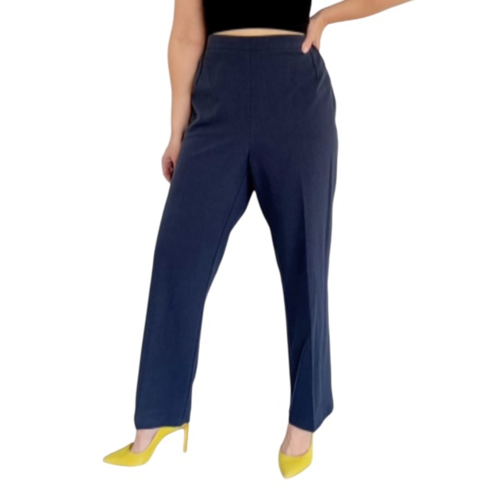 Vintage Koret navy blue high rise spandex blend casual trousers size 10